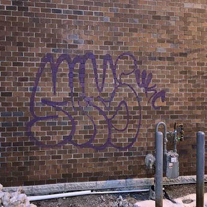 Before graffiti removal Montana